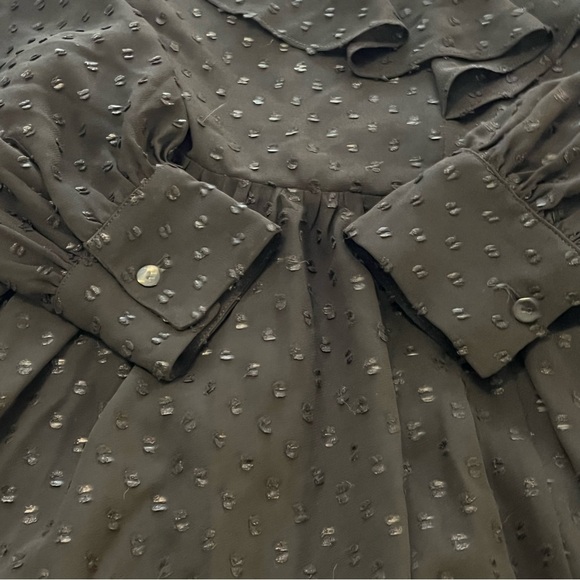 Gorgeous L’Agence Swiss Dot Long Sleeve Black Chiffon Mini Dress 2 whimsygoth - Picture 7 of 12